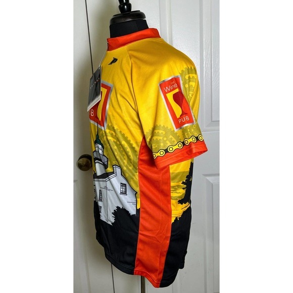 NWT Men's Primal-Wear Sport Cut Cycle Jersey XL The Wine Pub LightHouse Full Zip - Picture 2 of 9